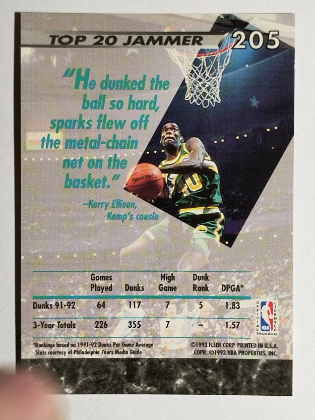 1992-93 Ultra #205 Shawn Kemp JS