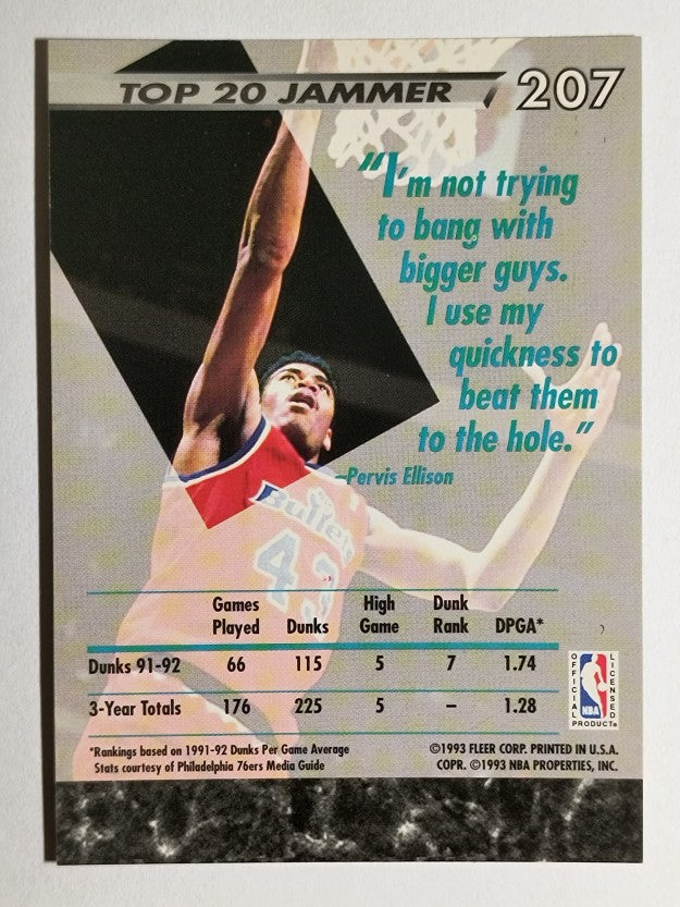 1992-93 Ultra #207 Pervis Ellison JS