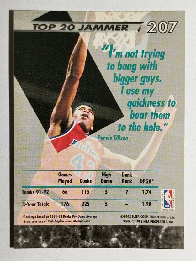 1992-93 Ultra #207 Pervis Ellison JS