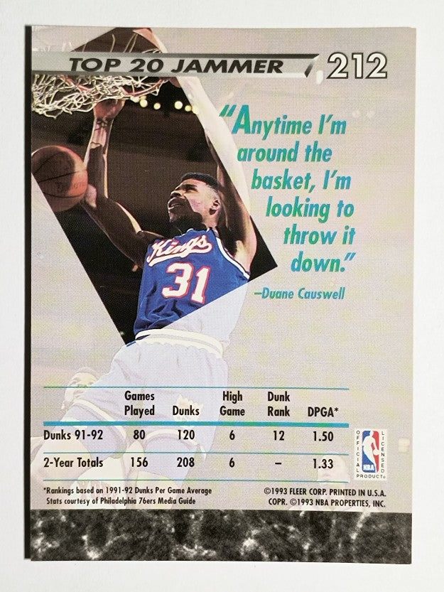 1992-93 Ultra #212 Duane Causwell JS