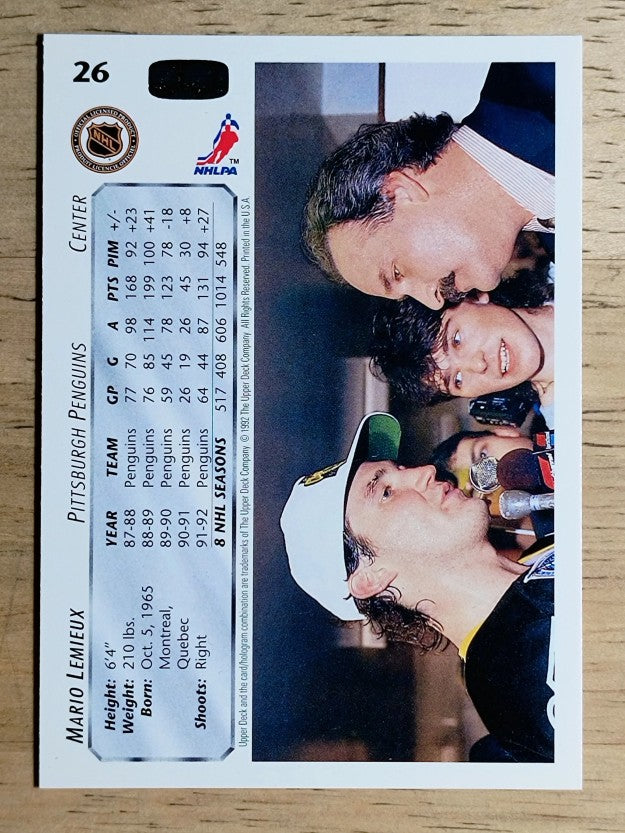 1992-93 Upper Deck #26 Mario Lemieux