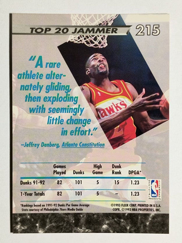 1992-93 Ultra #215 Stacey Augmon JS