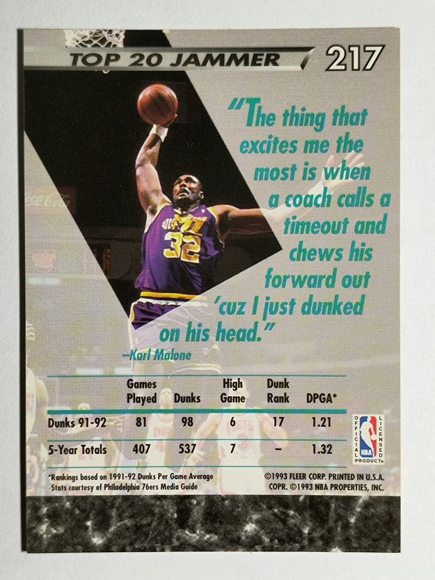 1992-93 Ultra #217 Karl Malone JS