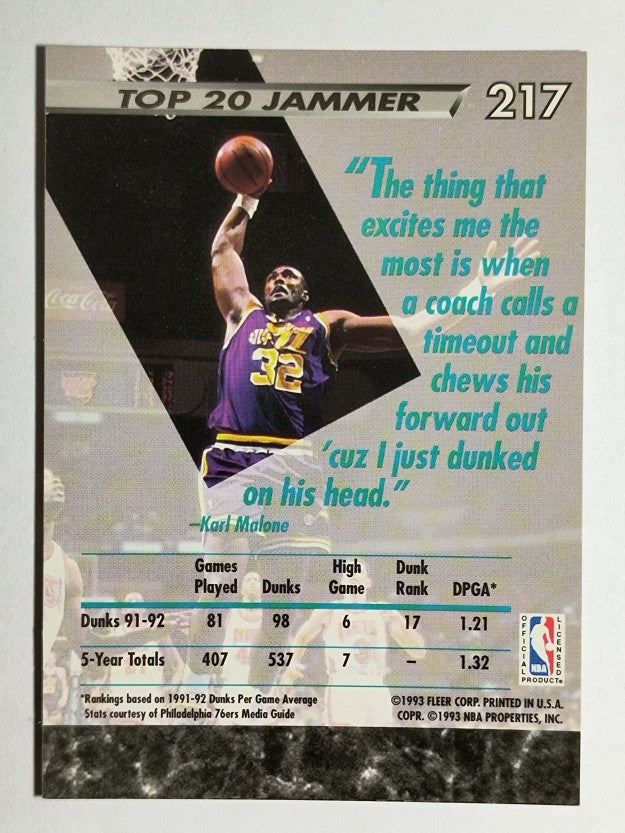 1992-93 Ultra #217 Karl Malone JS