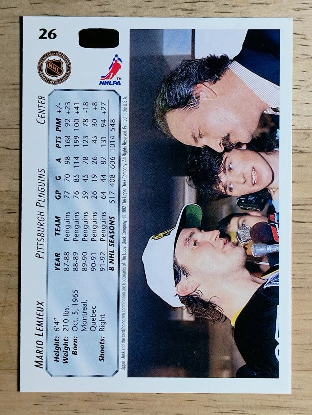 1992-93 Upper Deck #26 Mario Lemieux