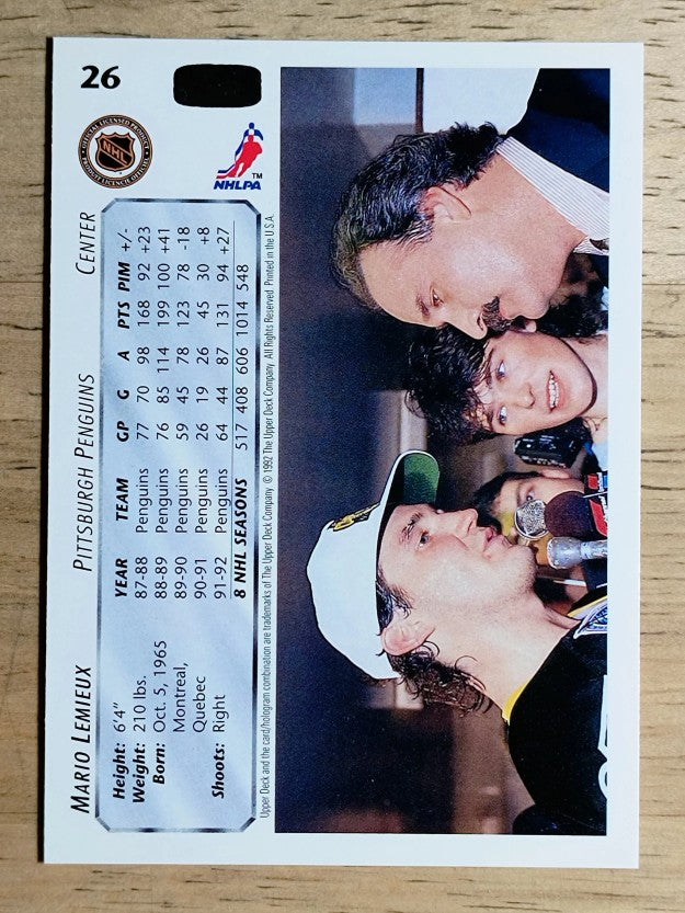 1992-93 Upper Deck #26 Mario Lemieux