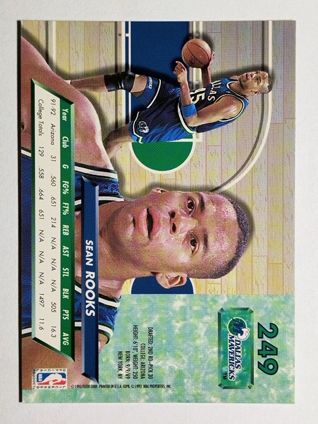 1992-93 Ultra #249 Sean Rooks RC
