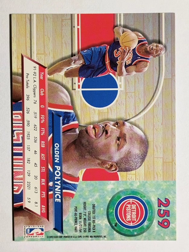 1992-93 Ultra #259 Olden Polynice