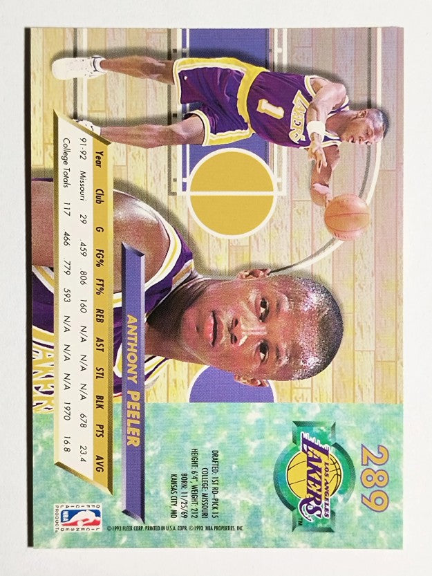 1992-93 Ultra #289 Anthony Peeler