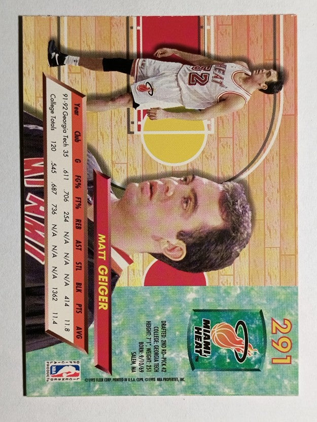1992-93 Ultra #291 Matt Geiger RC