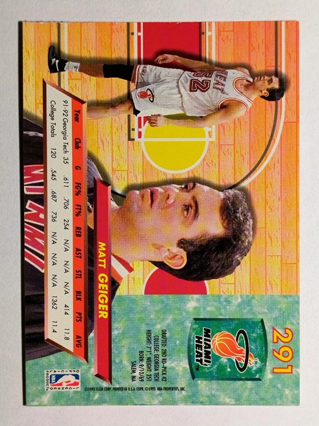 1992-93 Ultra #291 Matt Geiger RC