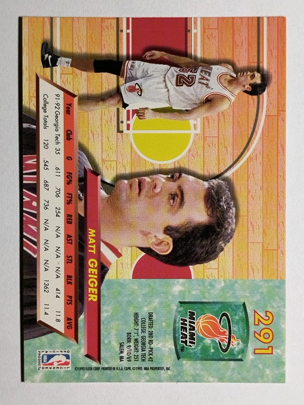 1992-93 Ultra #291 Matt Geiger RC