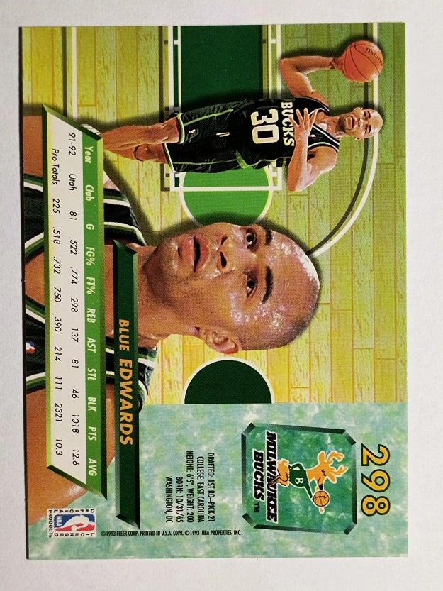 1992-93 Ultra #298 Blue Edwards