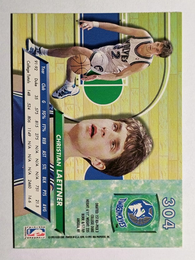 1992-93 Ultra #304 Christian Laettner RC