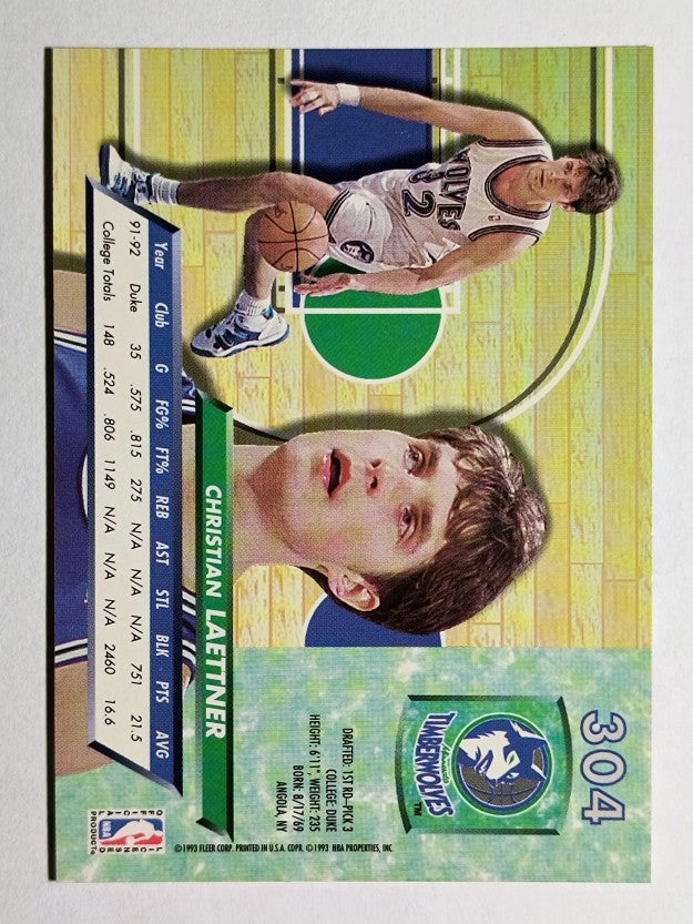 1992-93 Ultra #304 Christian Laettner RC