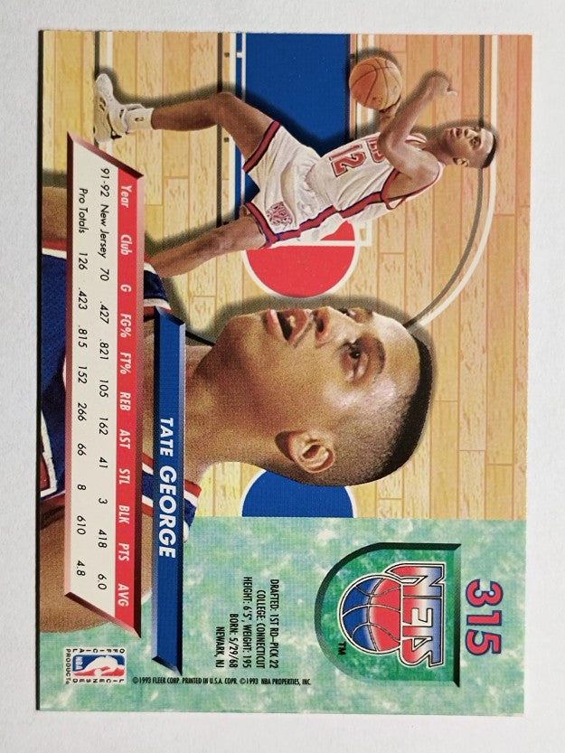 1992-93 Ultra #315 Tate George