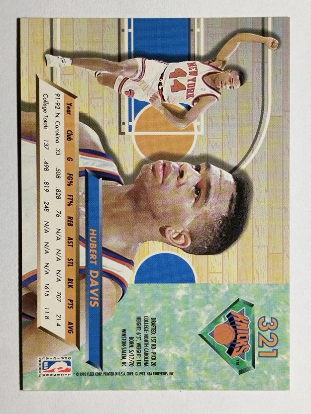 1992-93 Ultra #321 Hubert Davis RC