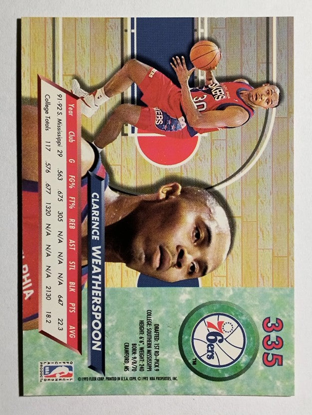 1992-93 Ultra #335 Clarence Weatherspoon RC