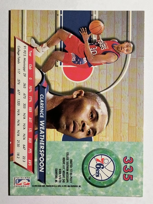 1992-93 Ultra #335 Clarence Weatherspoon RC