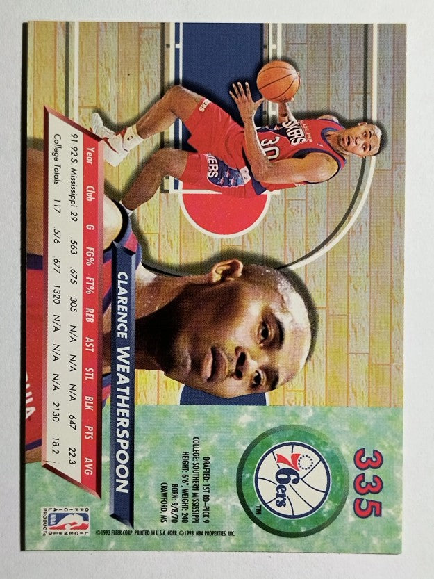 1992-93 Ultra #335 Clarence Weatherspoon RC