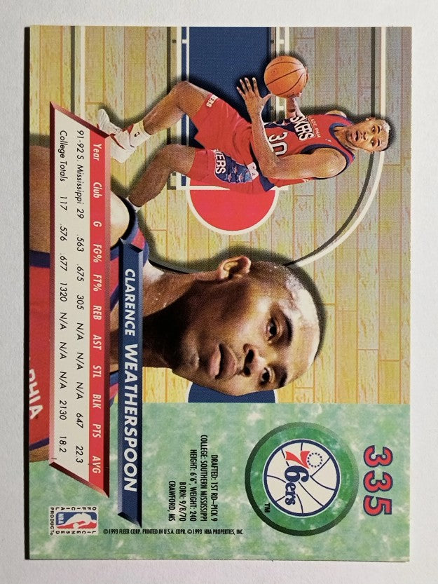 1992-93 Ultra #335 Clarence Weatherspoon RC
