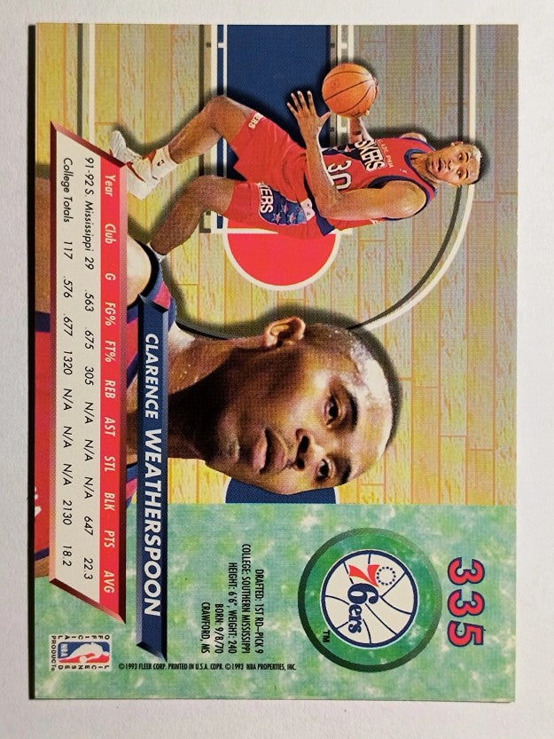 1992-93 Ultra #335 Clarence Weatherspoon RC