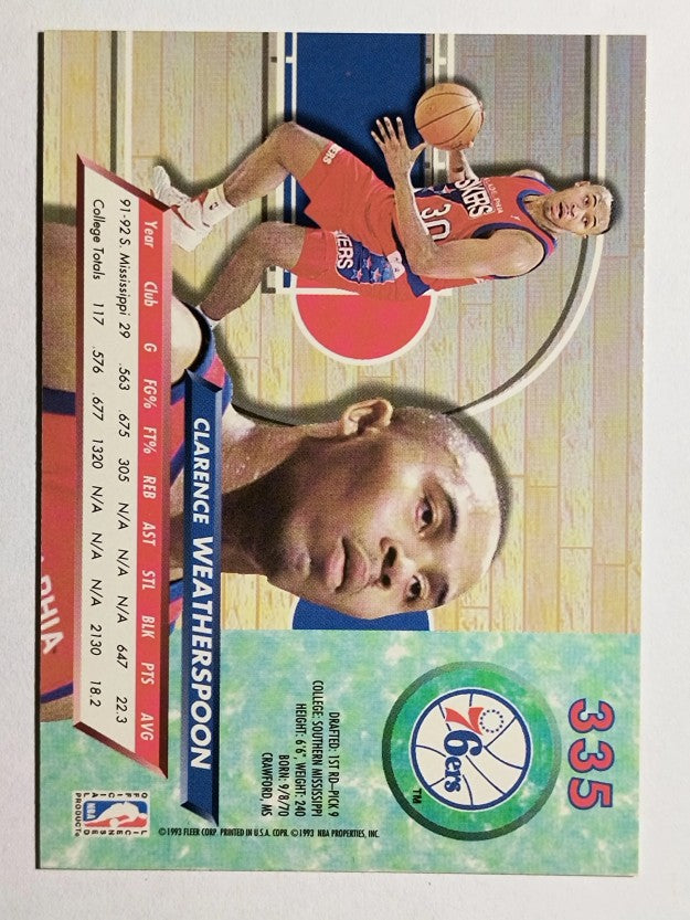 1992-93 Ultra #335 Clarence Weatherspoon RC
