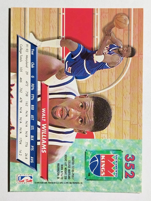 1992-93 Ultra #352 Walt Williams RC