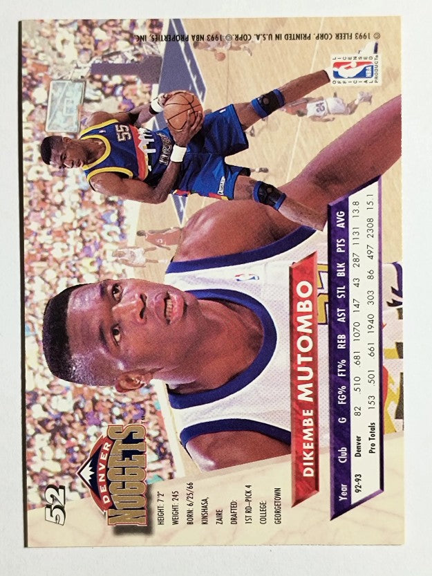 1993-94 Ultra #52 Dikembe Mutombo