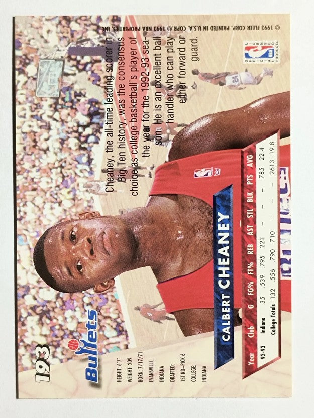 1993-94 Ultra #193 Calbert Cheaney RC