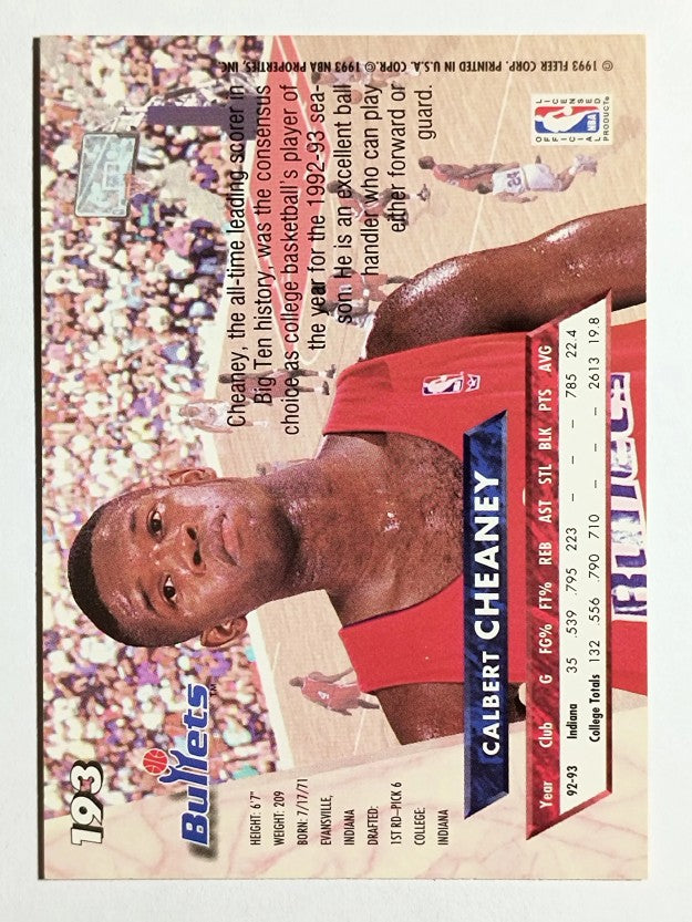 1993-94 Ultra #193 Calbert Cheaney RC