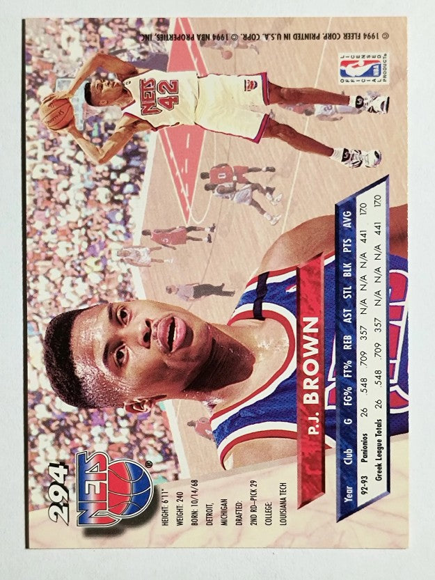 1993-94 Ultra #294 P.J. Brown RC