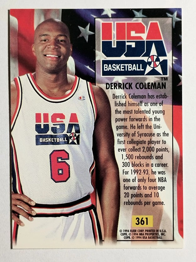1993-94 Ultra #361 Derrick Coleman USA