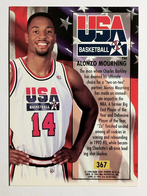 1993-94 Ultra #367 Alonzo Mourning USA