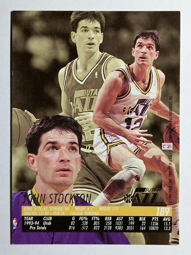 1994-95 Ultra #189 John Stockton (NM)