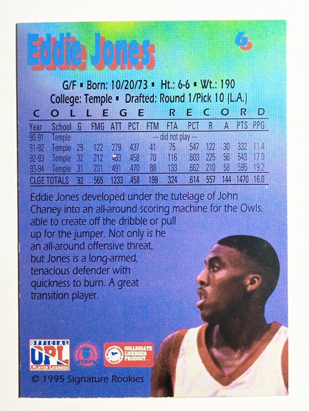 1995 Signature Rookies Kromax #6 Eddie Jones