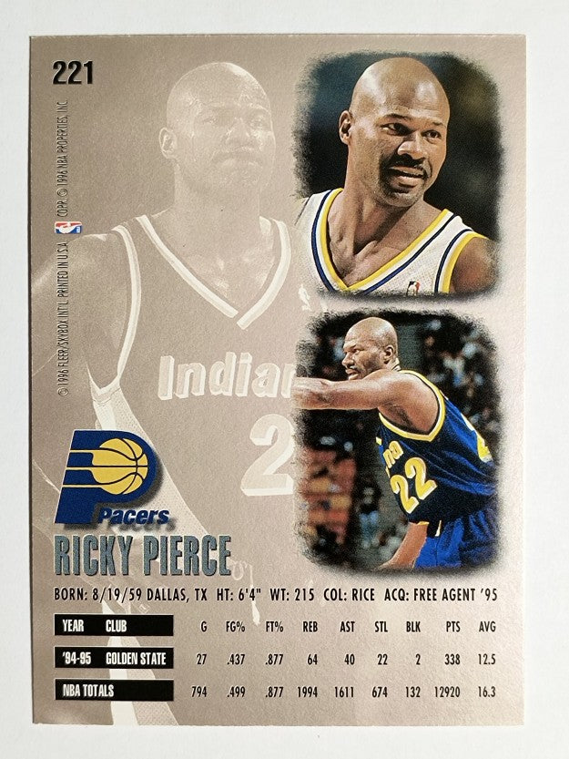 1995-96 Ultra #221 Ricky Pierce
