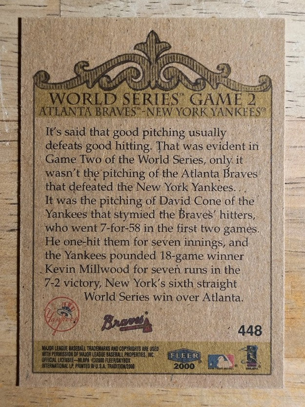 2000 Fleer Tradition #448 Derek Jeter WS