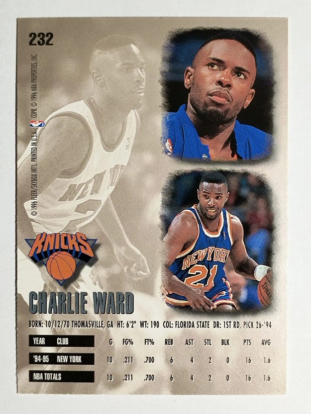 1995-96 Ultra #232 Charlie Ward