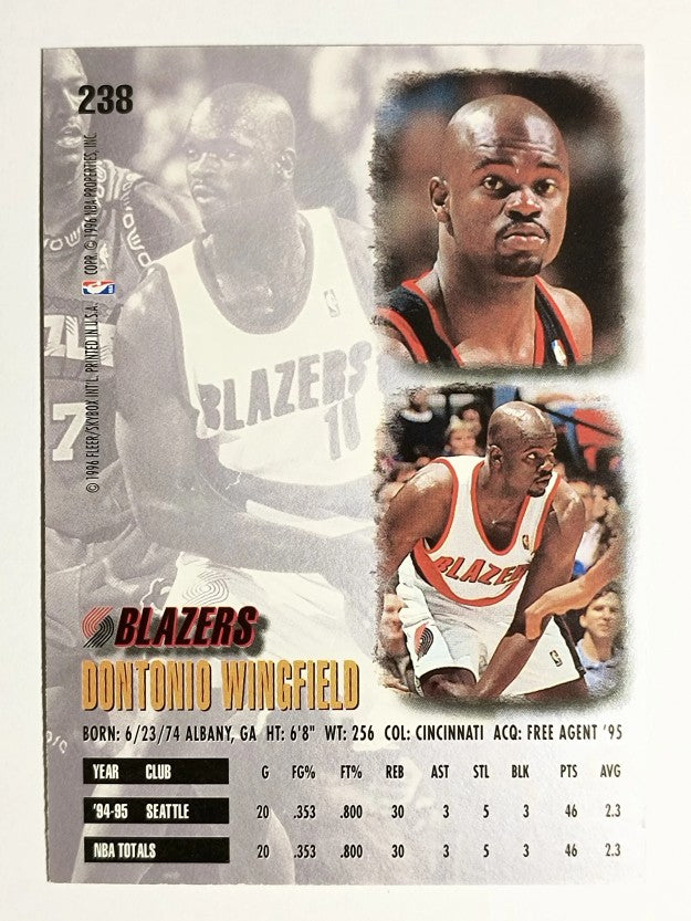 1995-96 Ultra #238 Dontonio Wingfield