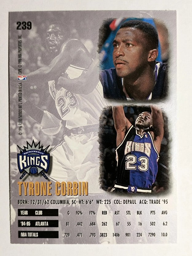 1995-96 Ultra #239 Tyrone Corbin