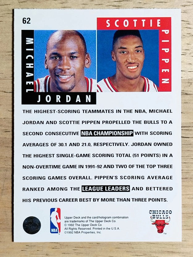 1992-93 Upper Deck #62 Michael Jordan ST/Scottie Pippen