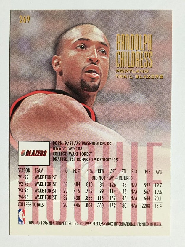 1995-96 Ultra #269 Randolph Childress RC
