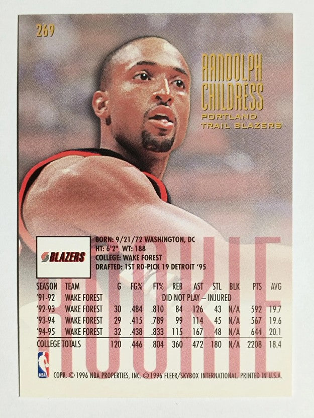 1995-96 Ultra #269 Randolph Childress RC