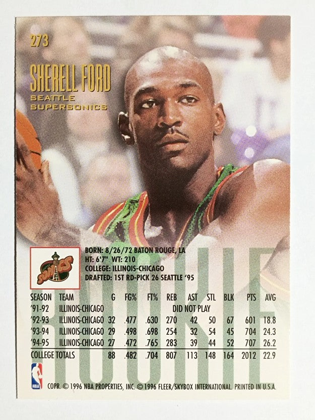 1995-96 Ultra #273 Sherrell Ford RC