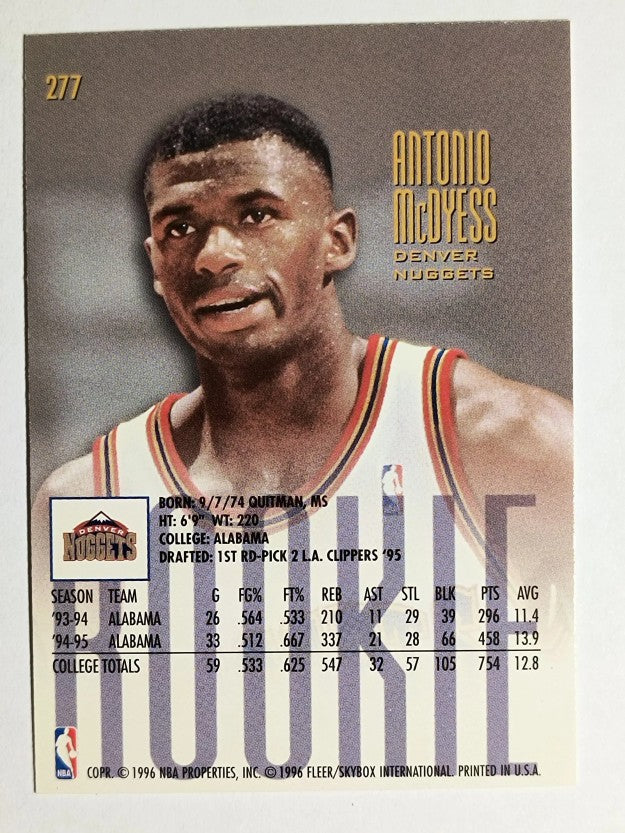 1995-96 Ultra #277 Antonio McDyess RC