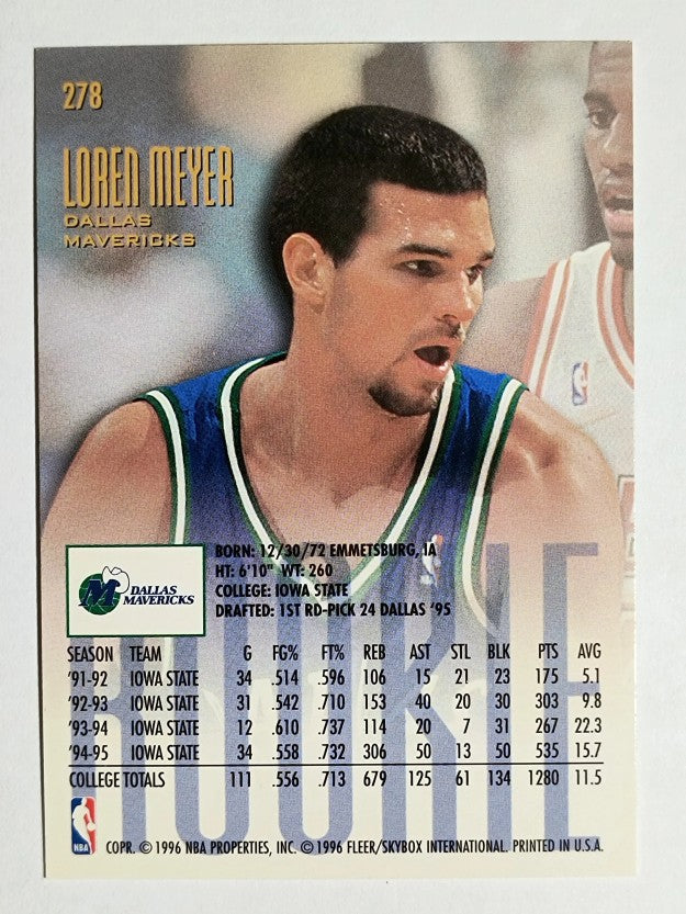 1995-96 Ultra #278 Loren Meyer RC