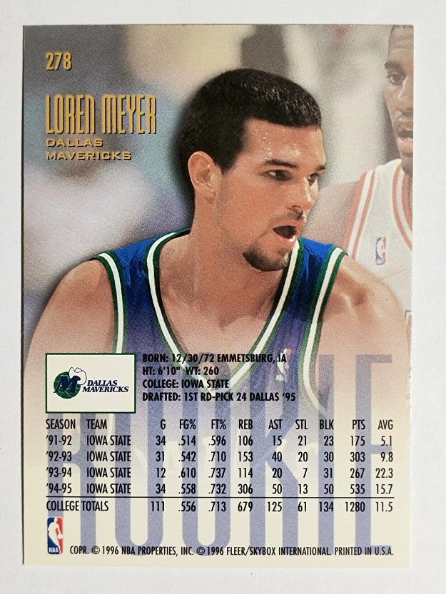1995-96 Ultra #278 Loren Meyer RC