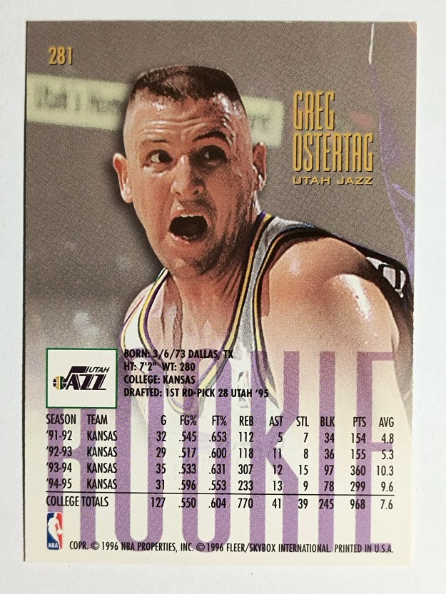 1995-96 Ultra #281 Greg Ostertag RC