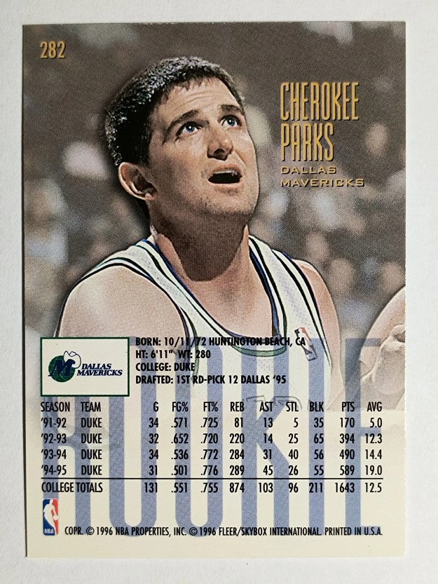 1995-96 Ultra #282 Cherokee Parks RC